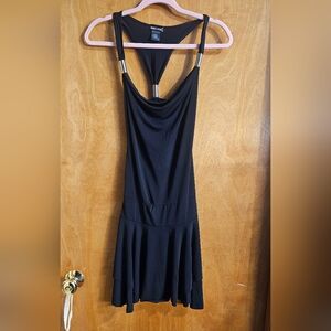 WET SEAL Y2K Sleeveless V Neck Chain Strap Shoulder Fit & Flare Party Dress S